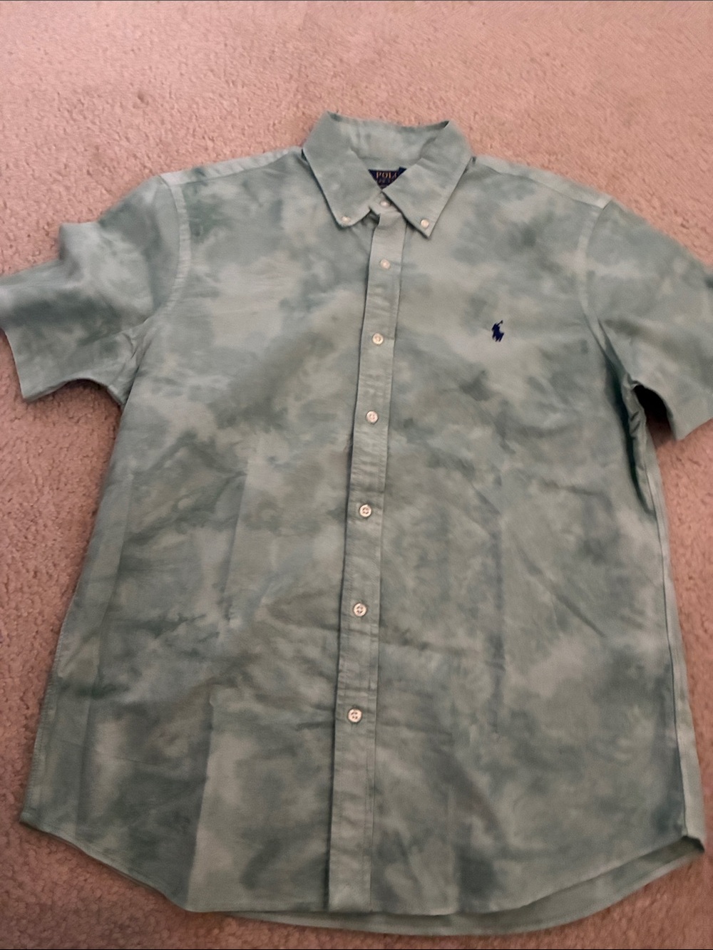 Polo by Ralph Lauren Light Mint Tie-Dye Button-Down Shirt